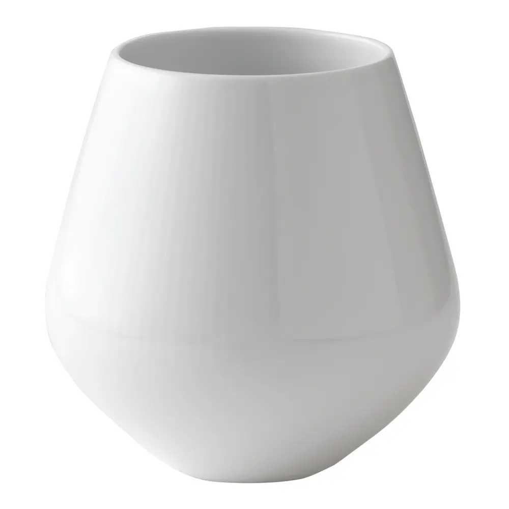 White Fluted Maljakko 15 cm