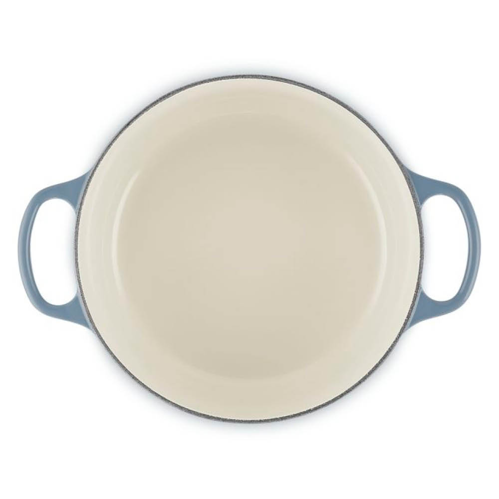 Le Creuset Signature gjutjärnsgryta rund 4,2L 24 cm chambray/guld/crucible knob