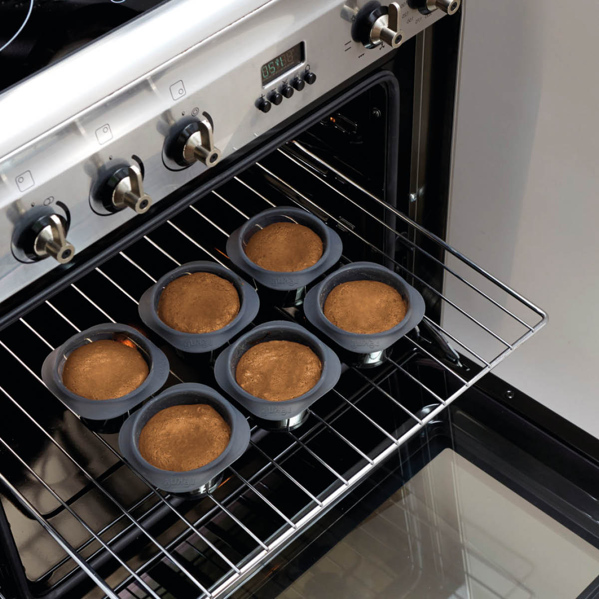 Lékué Silikonformar för Lava Cake 6-pack svart