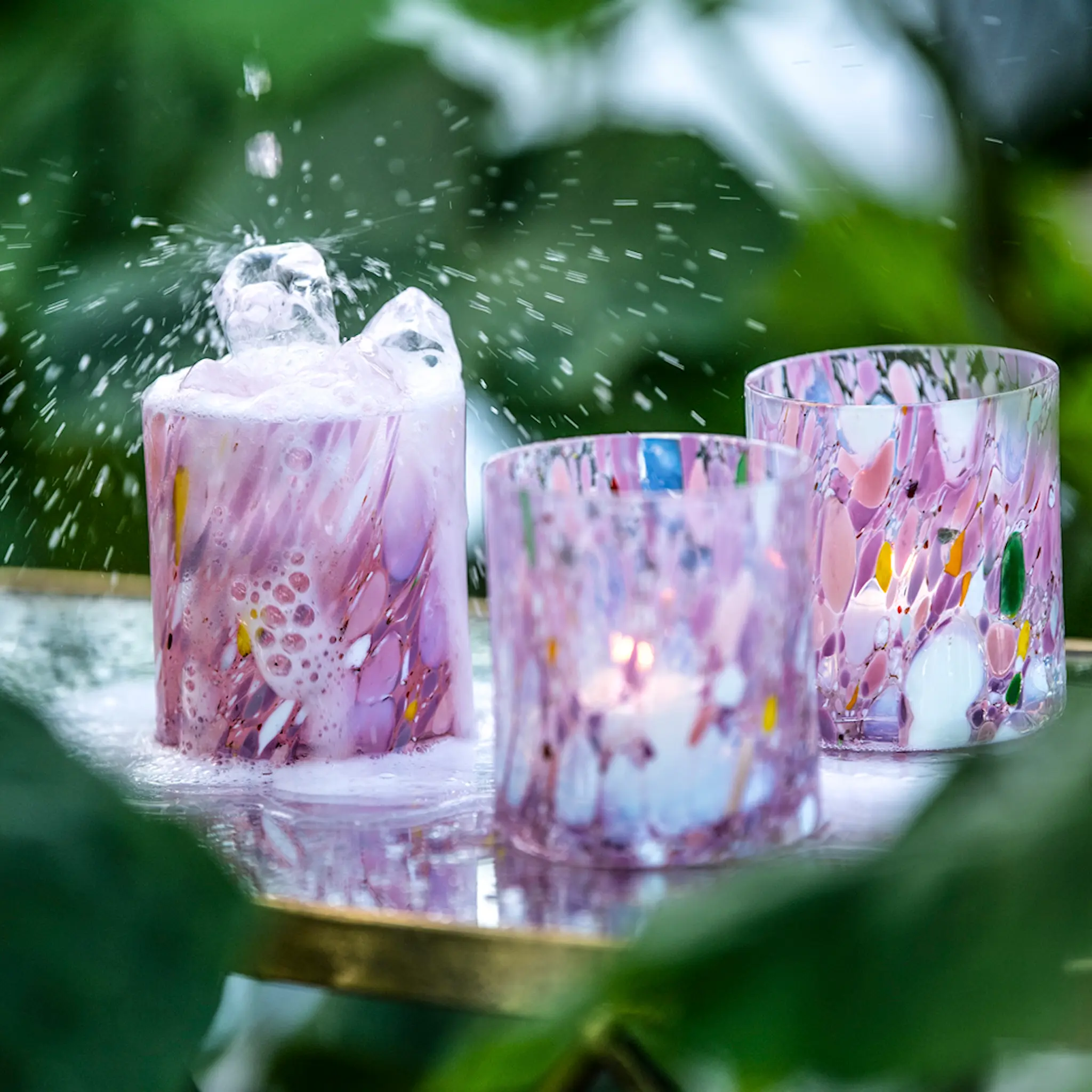 Magnor Swirl Kynttilälyhty 9 cm Roosa