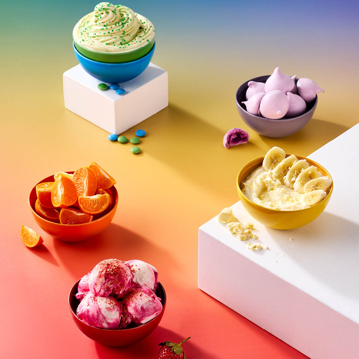 Le Creuset Rainbow skål 33 cl 12 cm 6 stk