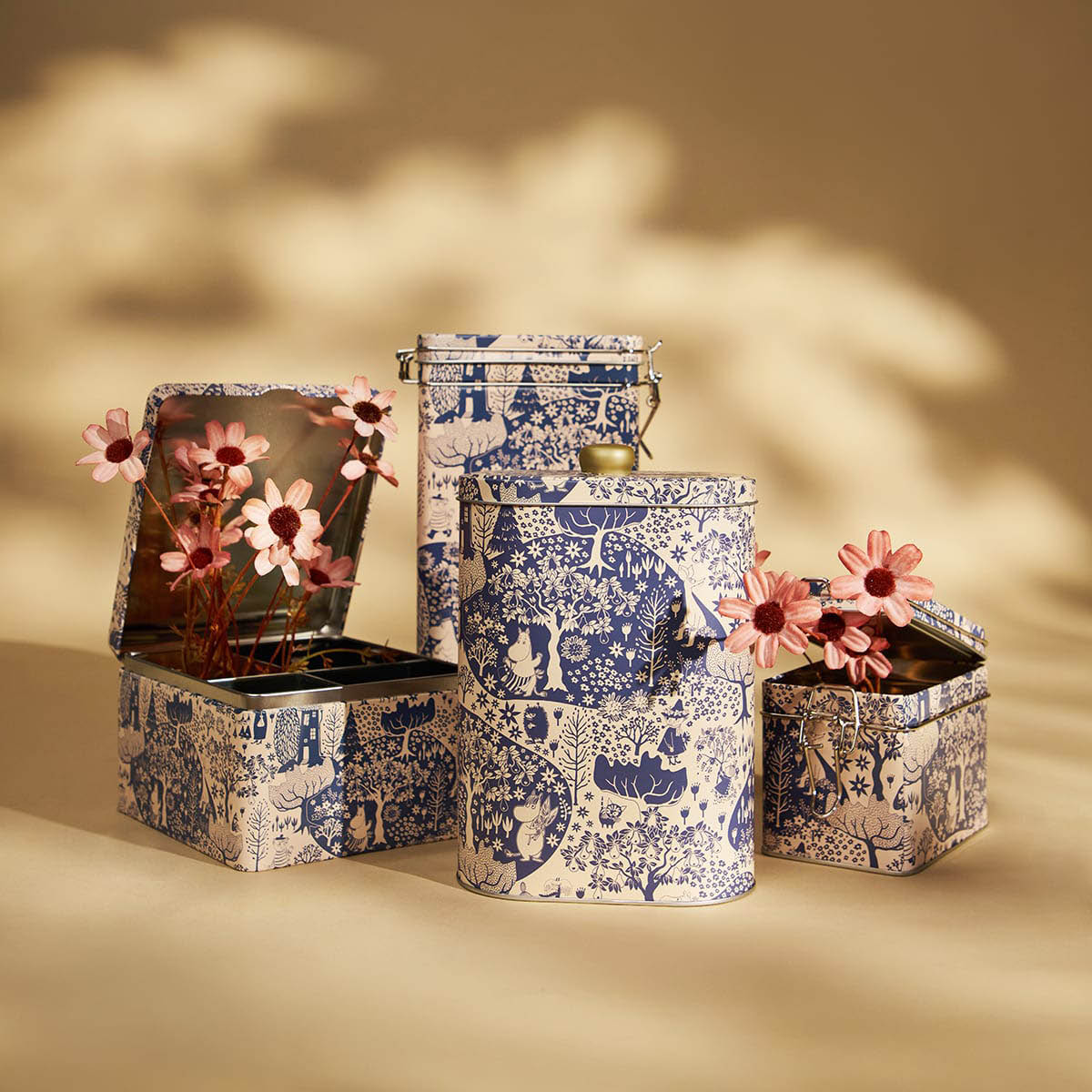 Martinex Mumin Plåtburk med fack 14x16 cm Park