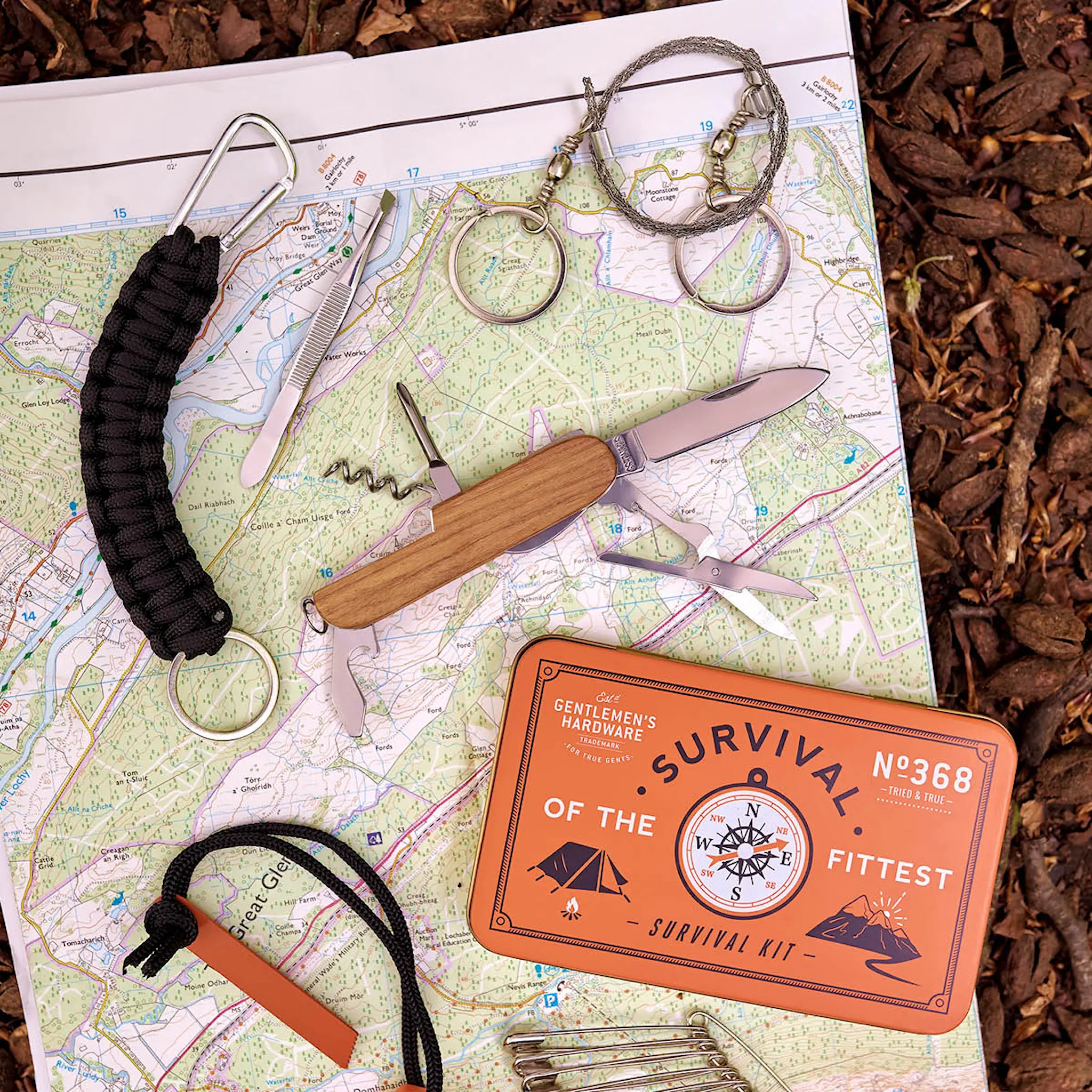 Gentlemen's Hardware Överlevnadskit i ask orange