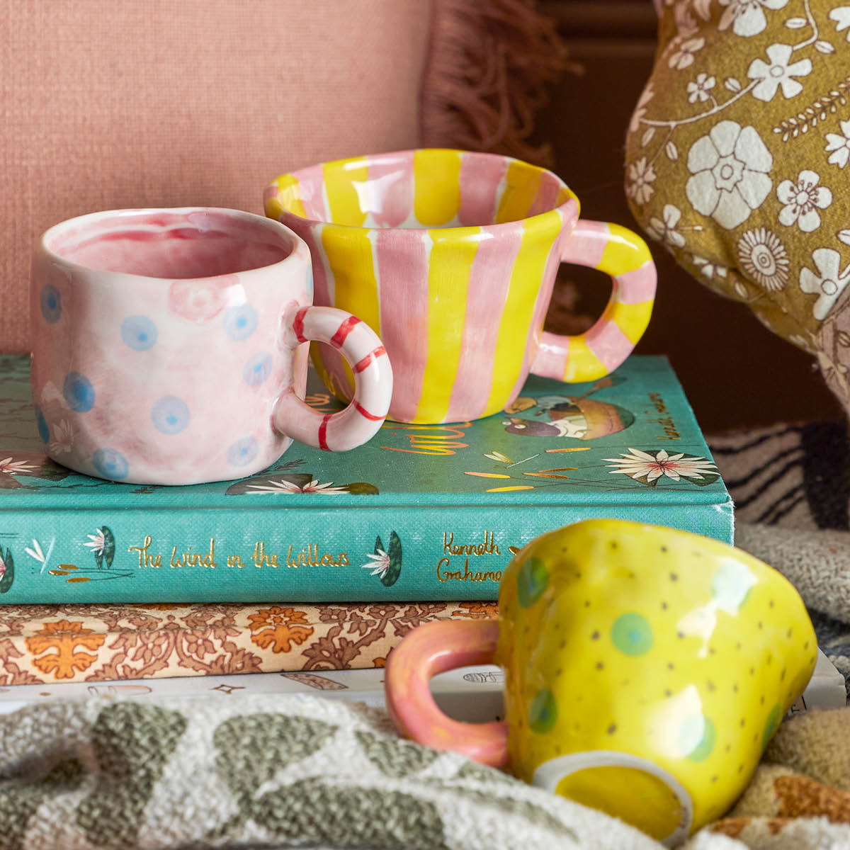 Bloomingville MINI Nini mugg 10 cl rosa/blå/röd