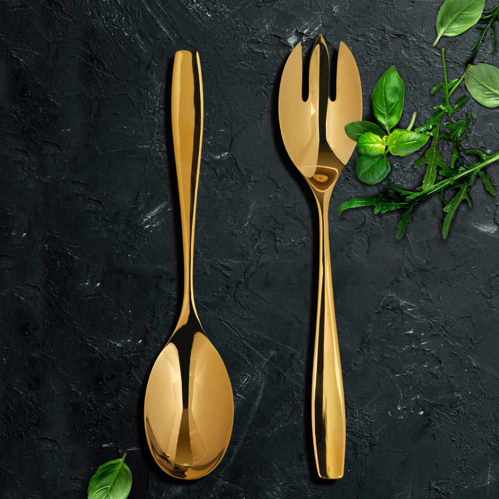 Modern House Golden Rose Salladsbestick 2 delar Guld