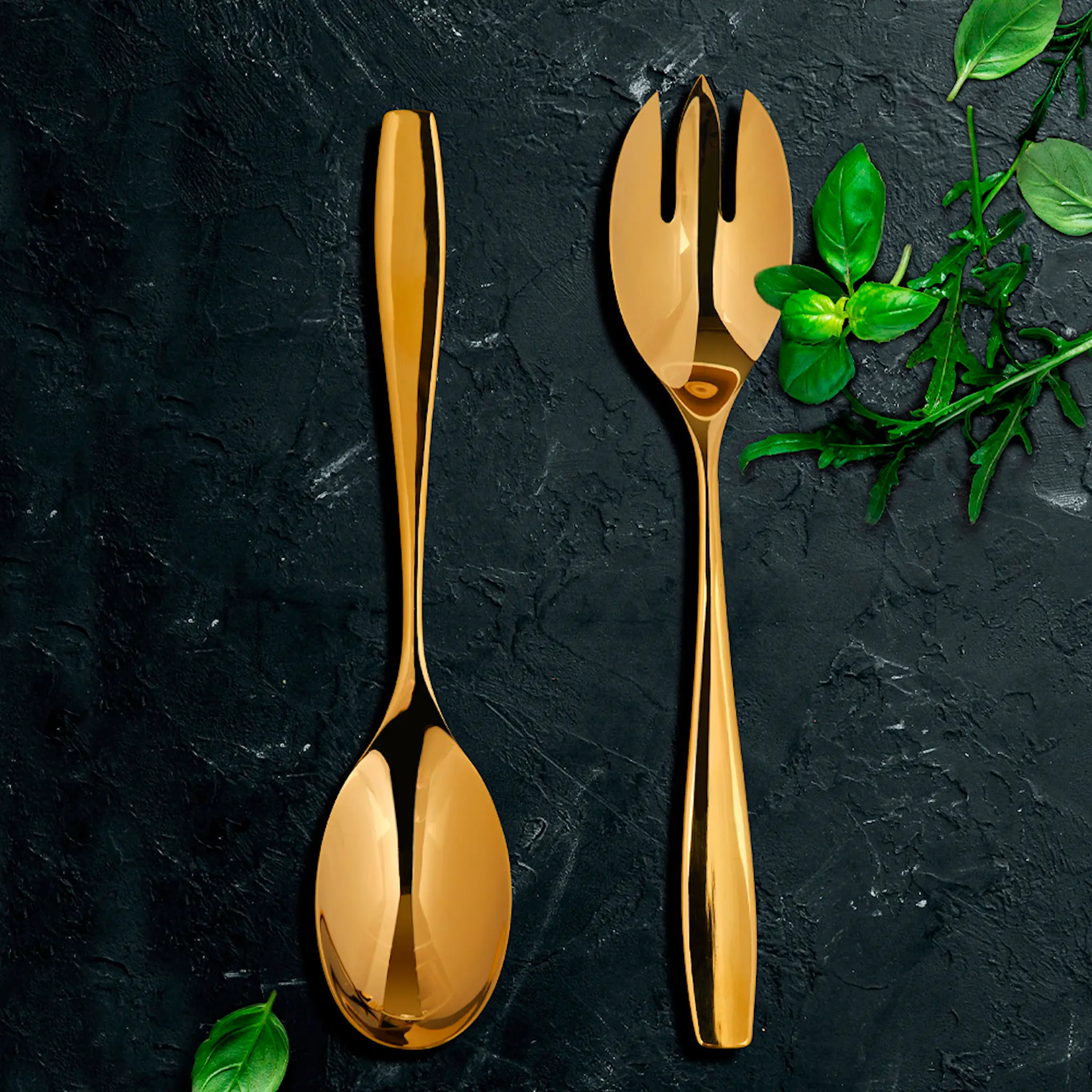 Modern House Golden Rose Salladsbestick 2 delar Guld