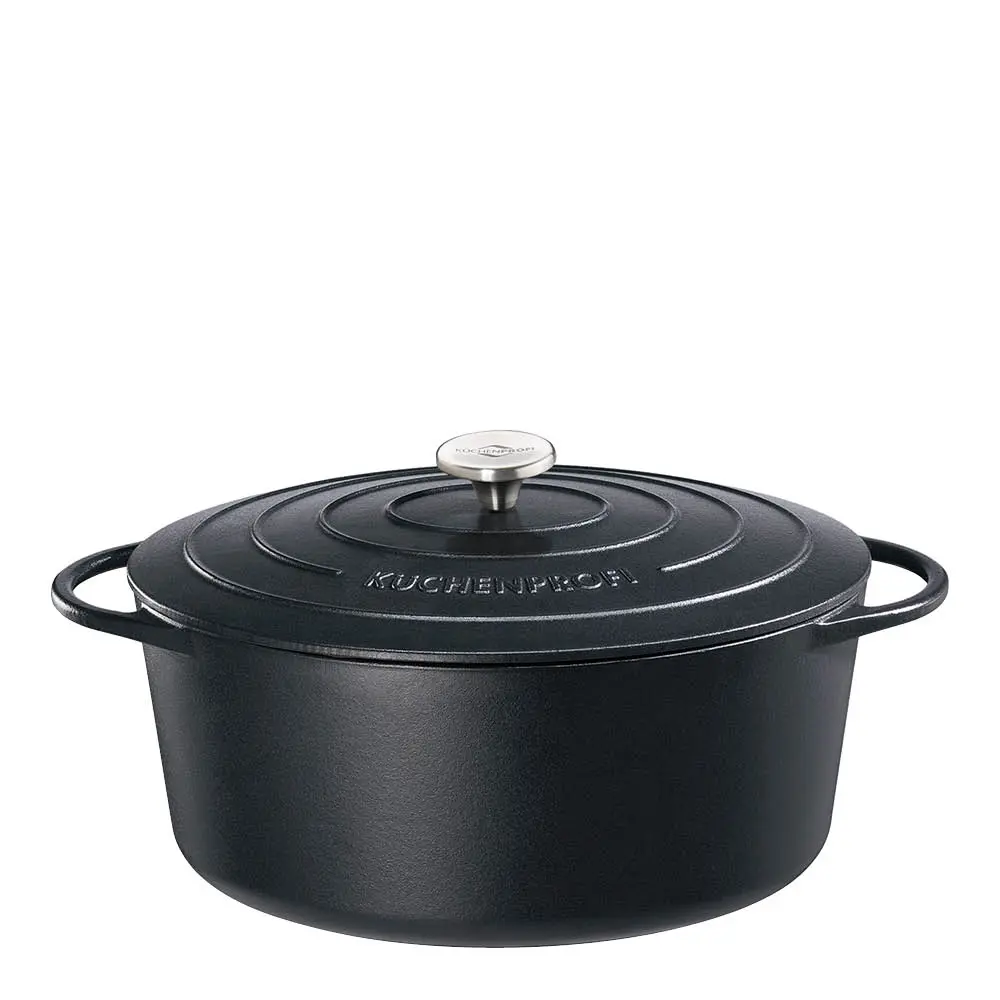 Provence støpejernsgryte oval 40 cm 12,5L svart