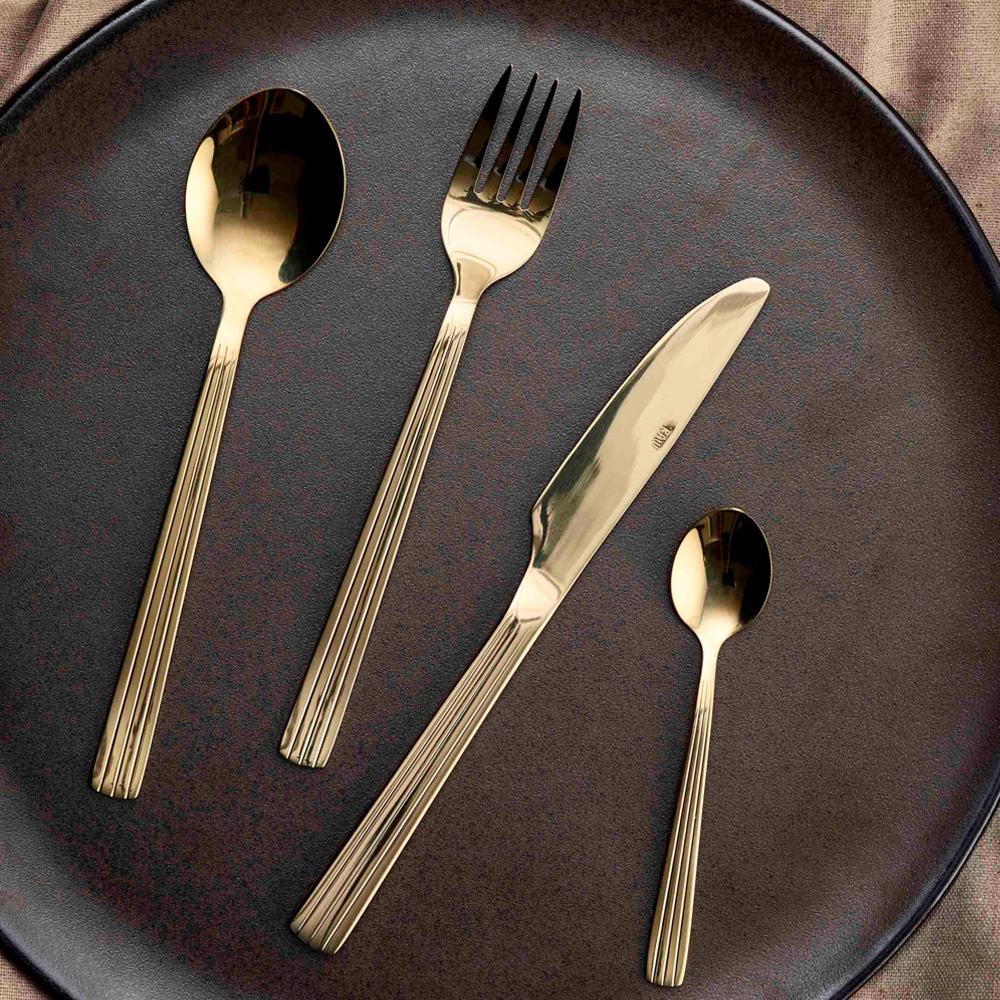 Aida Raw bestikksett 48 deler champagne