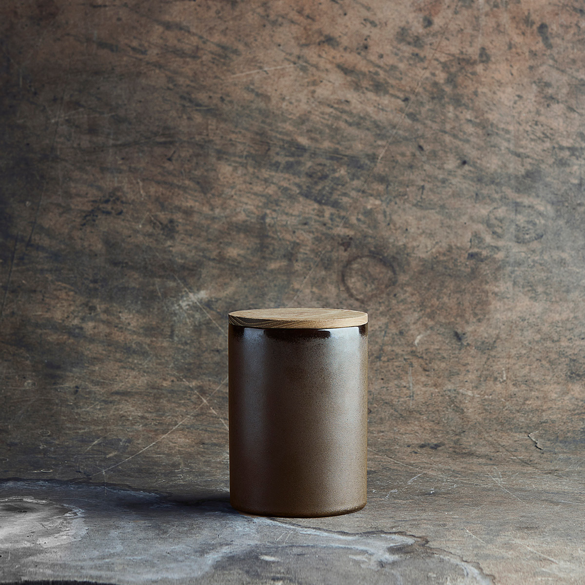 Aida Raw Säilytin kannella 15x10 cm Metallic Brown