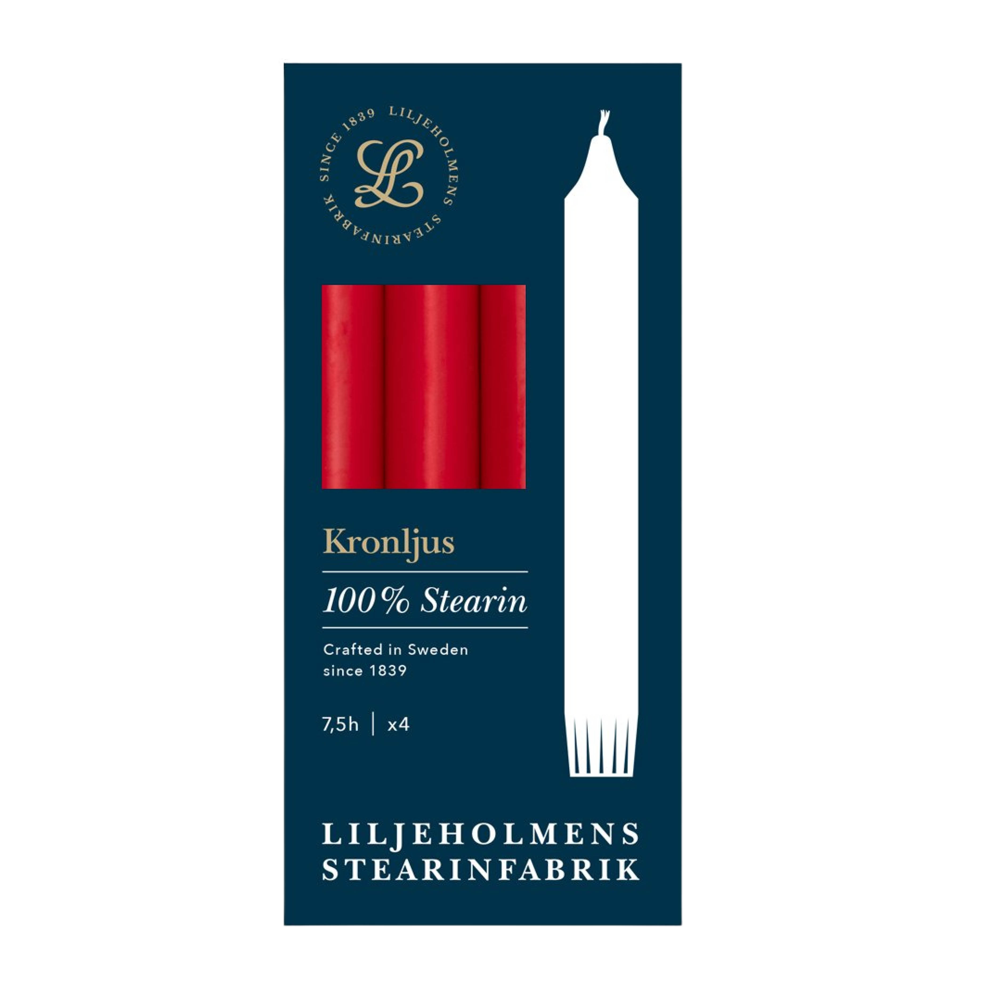 Liljeholmens Kronljus 20 cm 4-pack röd