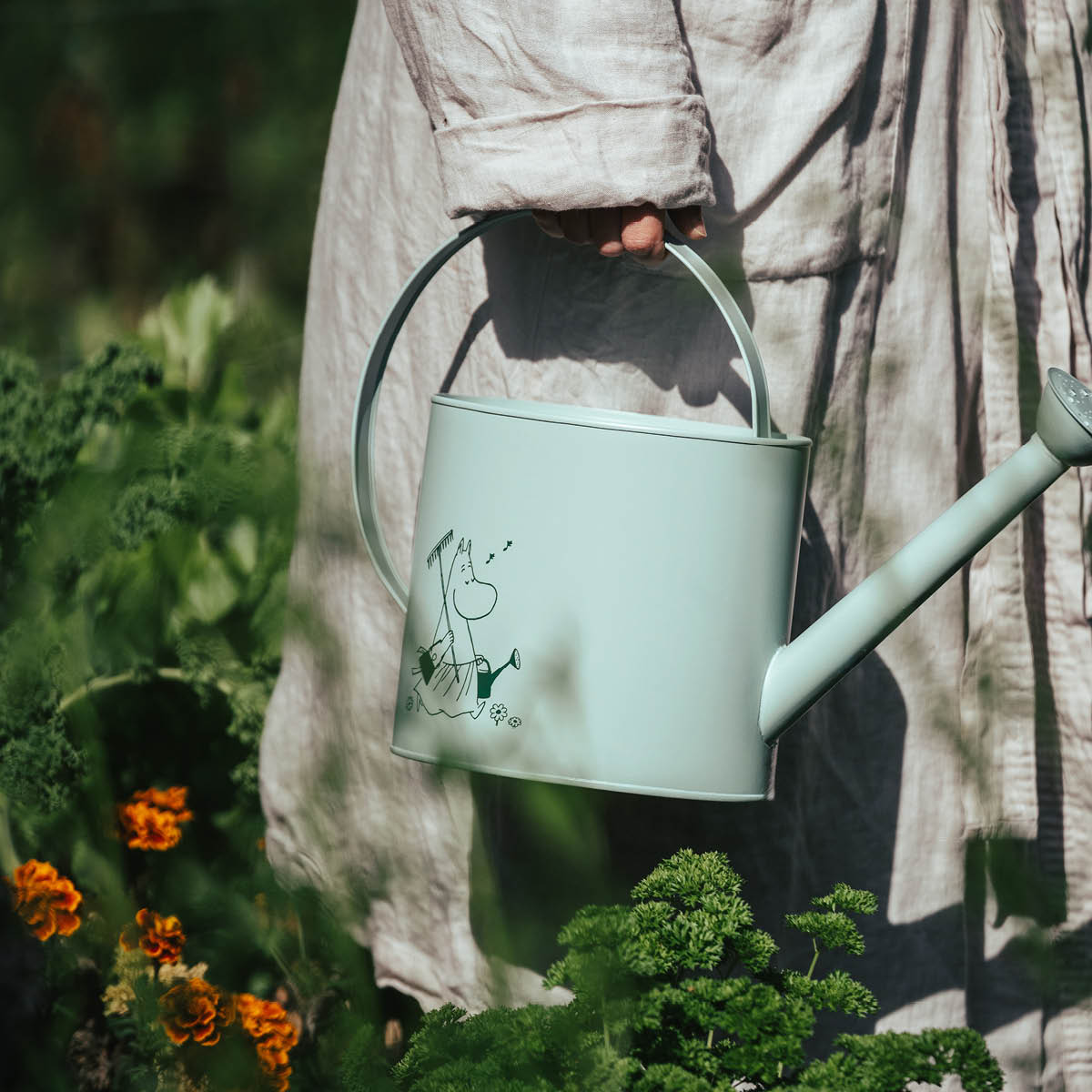 Muurla Mumin vattenkanna i plåt 4 L grön