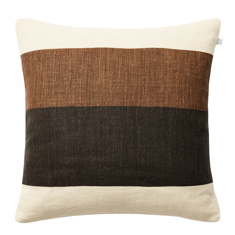 Chhatwal & Jonsson Kumar putetrekk lin 50x50 cm Taupe/Dark Brown/Light Beige