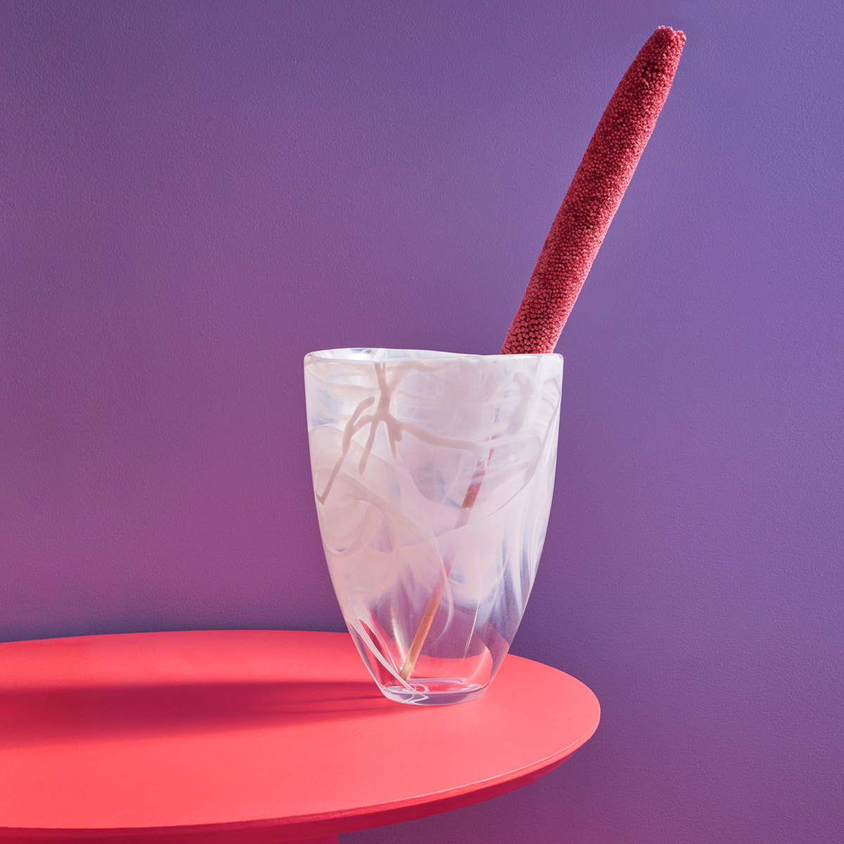 Kosta Boda Contrast vas 20 cm hvit/hvit