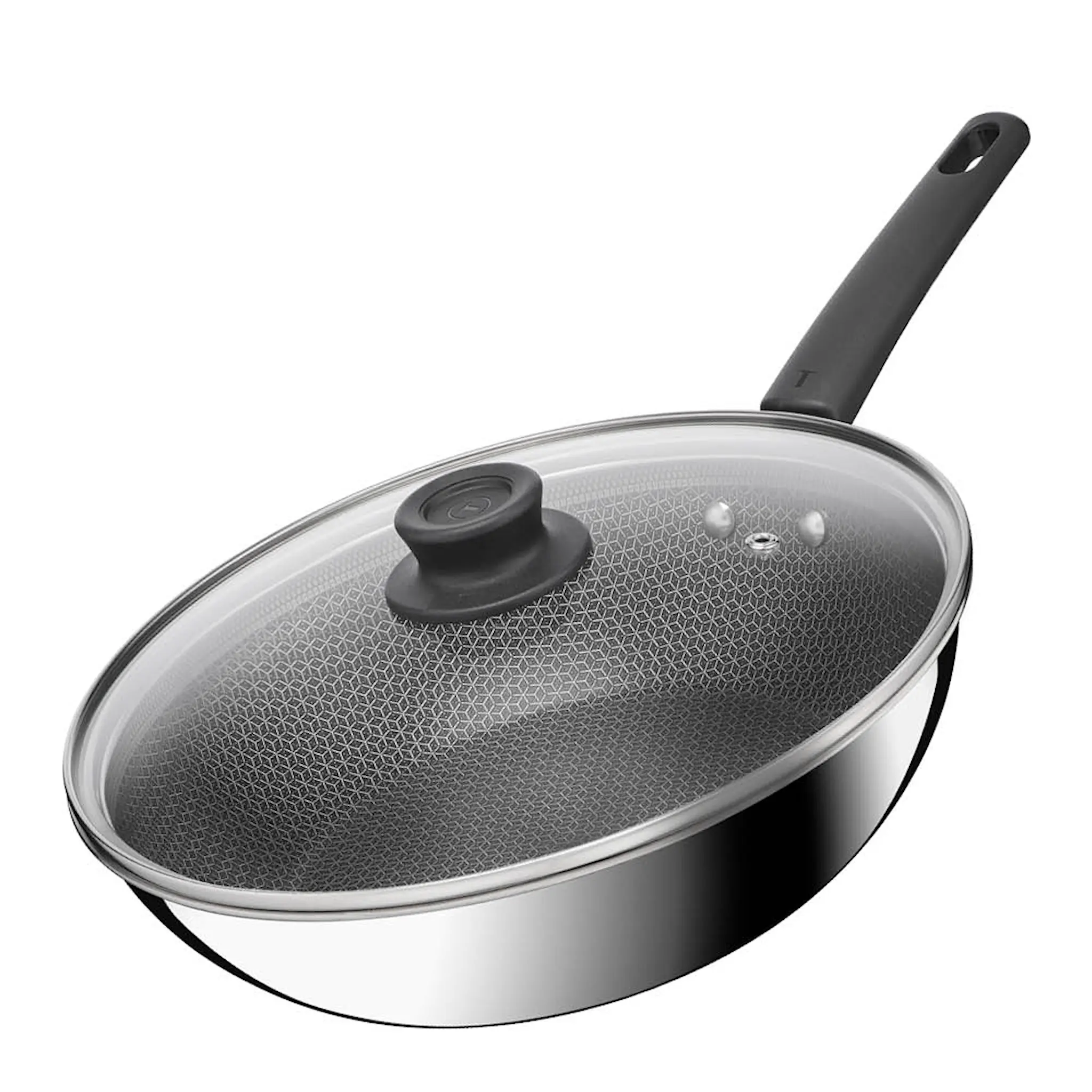Tefal Emotion Plus Power SS Mesh wokpannu kannella 28 cm hunajakenno