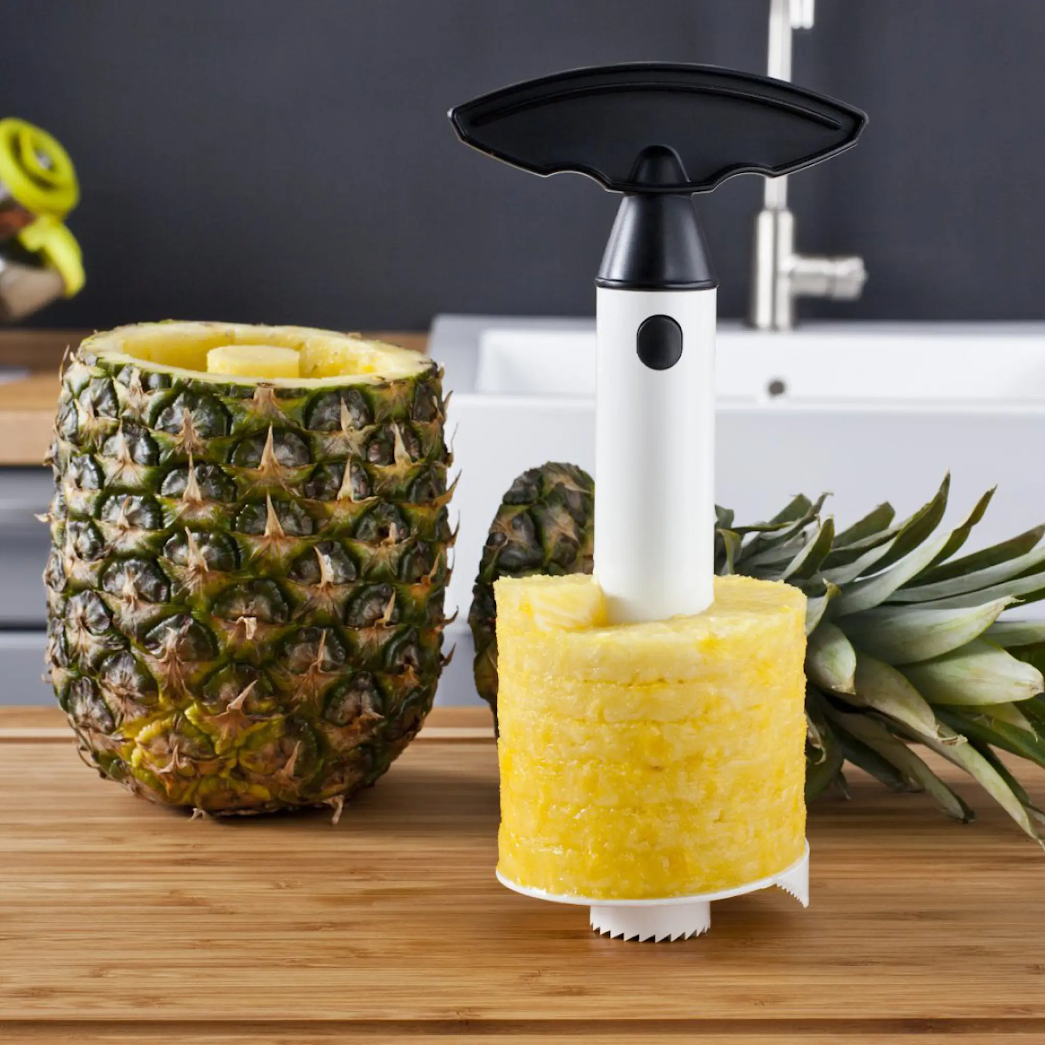 Vacu Vin Ananas Skivare Vit/svart