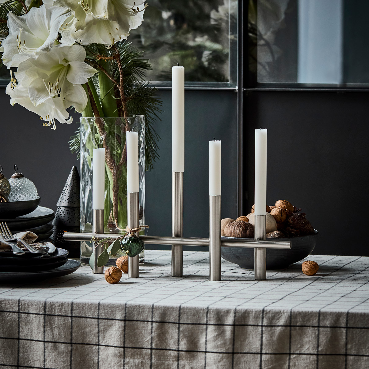 House Doctor Maxi lysestake 45x20 cm antikk sølv