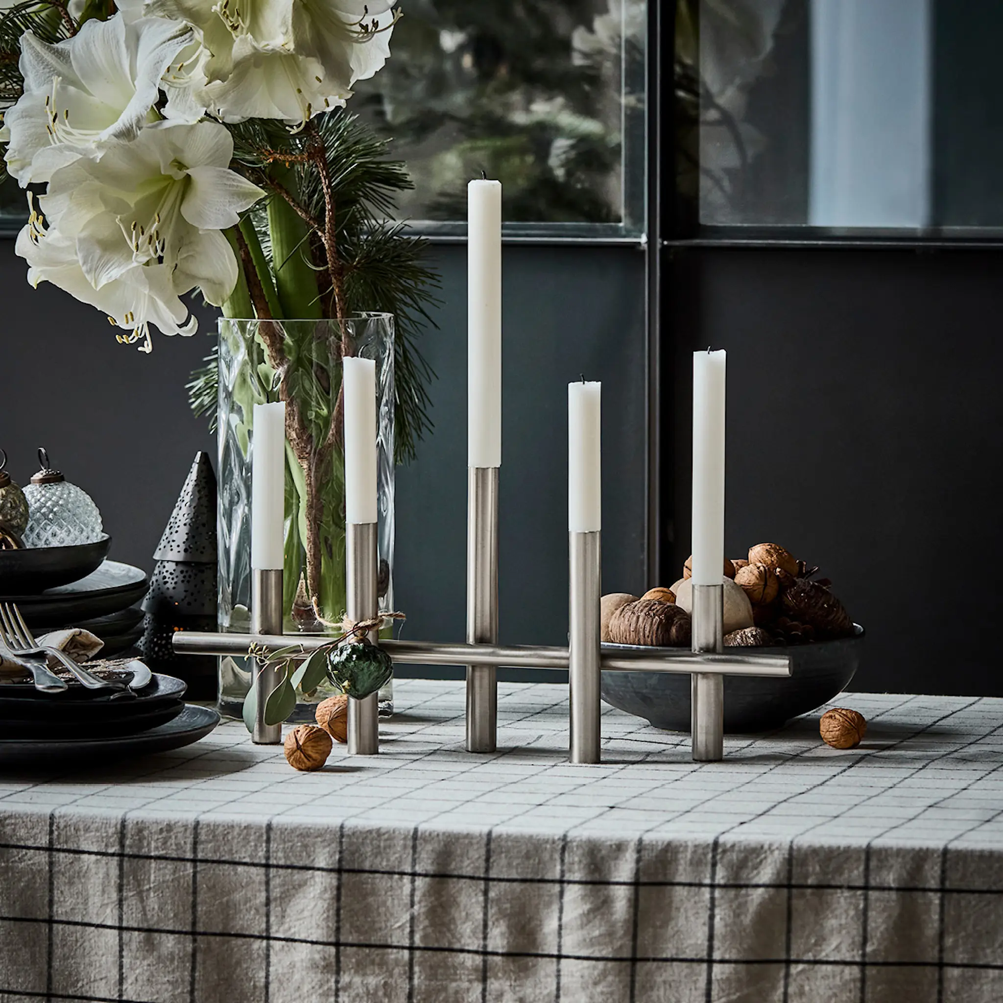 House Doctor Maxi Kynttilänjalka 45x20 cm Hopea