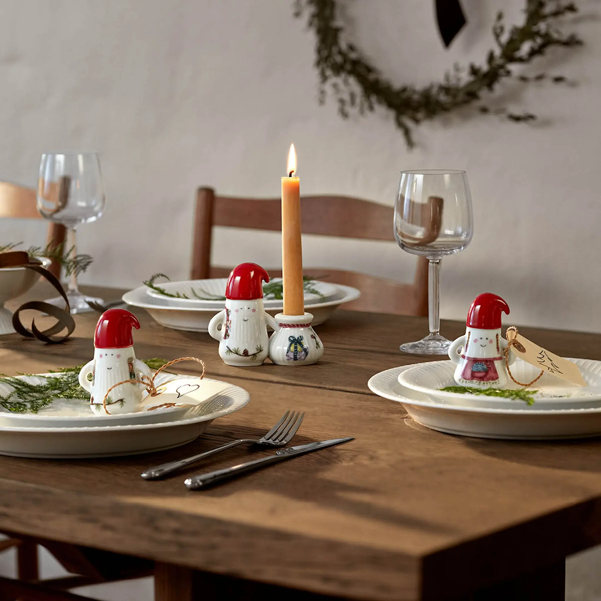 Kähler Hammershøi Christmas lysestake 8,5 cm nissefar