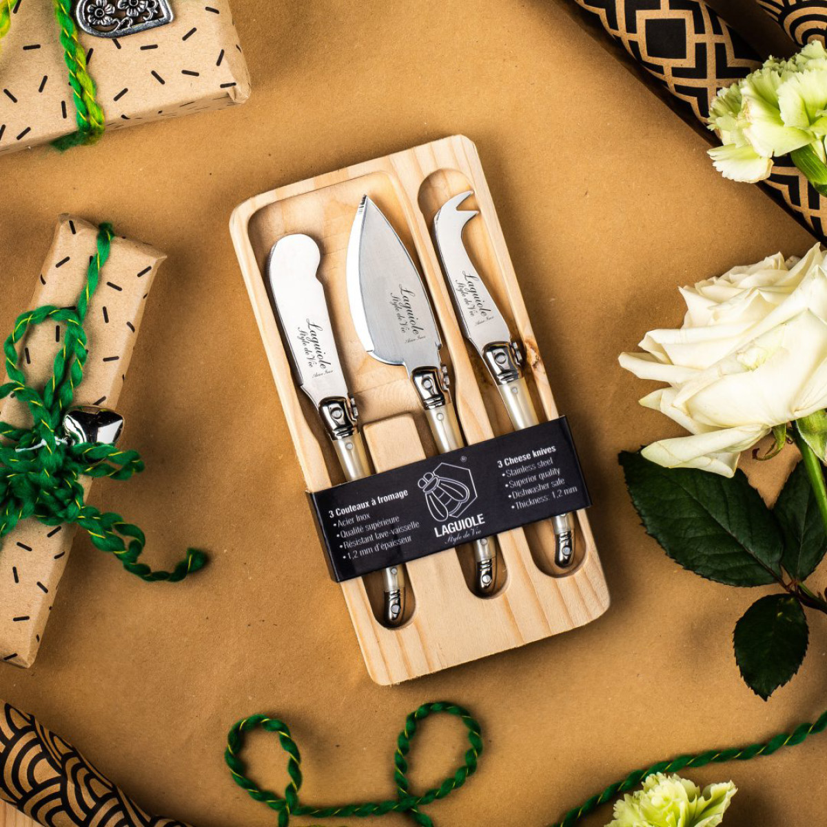 Laguiole Style de Vie Laguiole Juustoveitsi 3 osaa Pearl