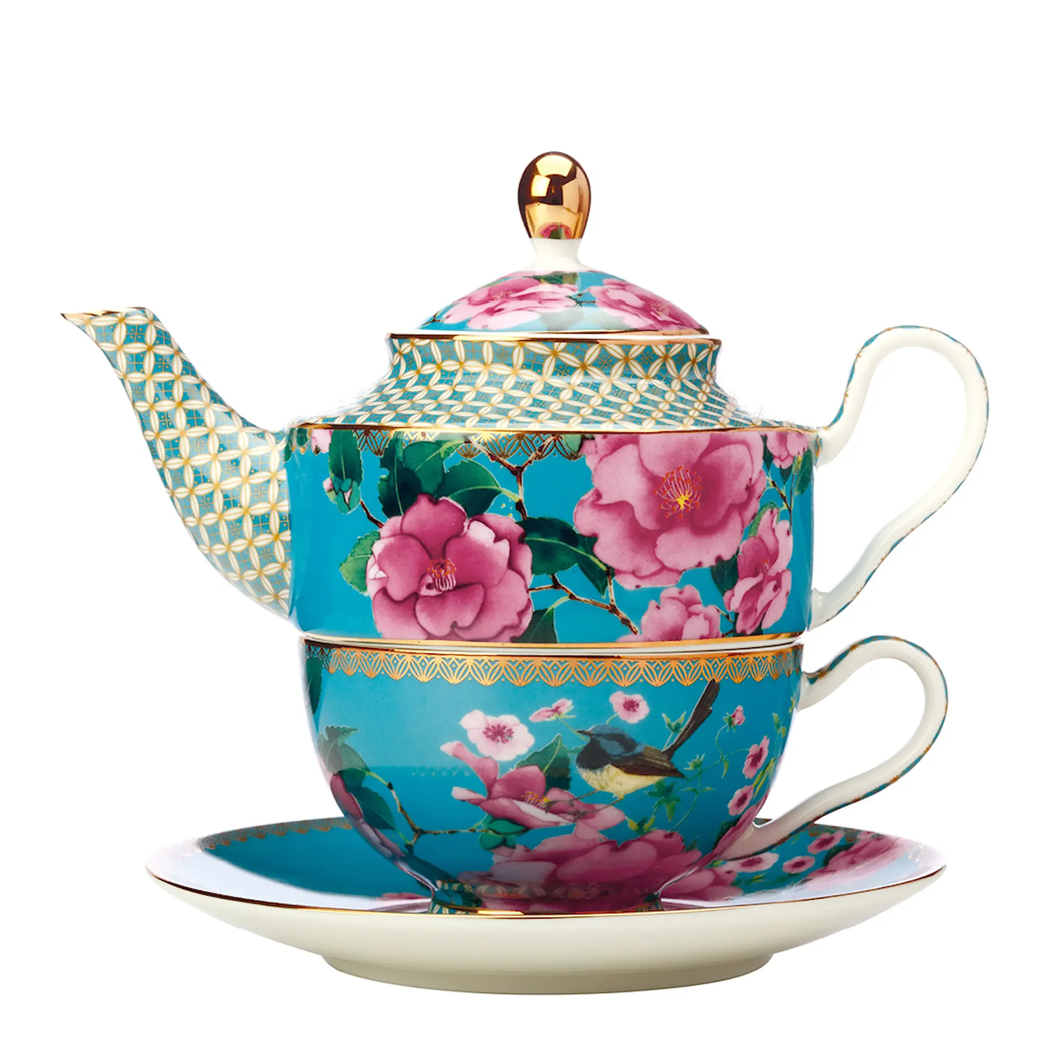 Maxwell & Williams Silk Road tea for one tekanna 0,5 L blå