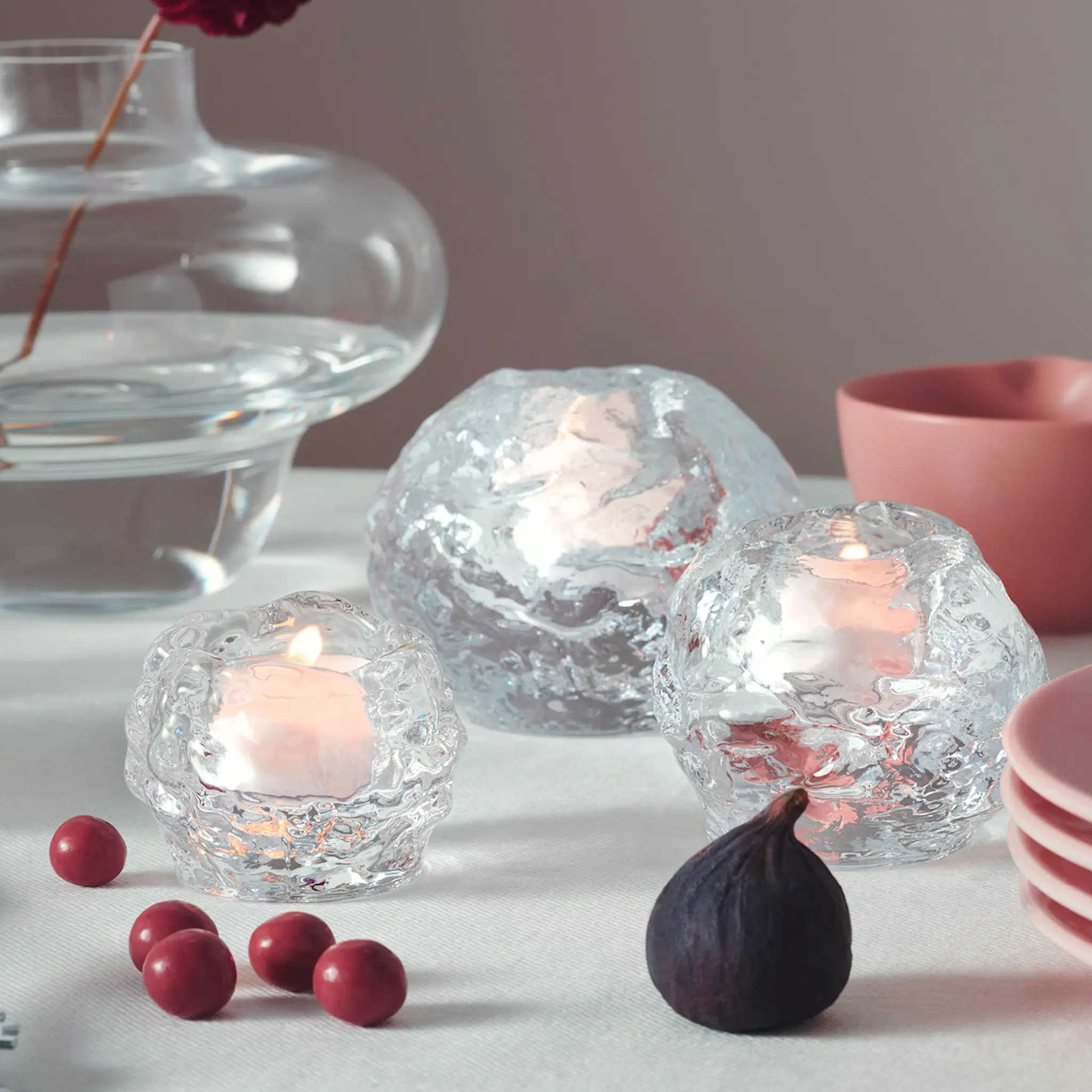 Kosta Boda Snowball ljuslykta 3-pack