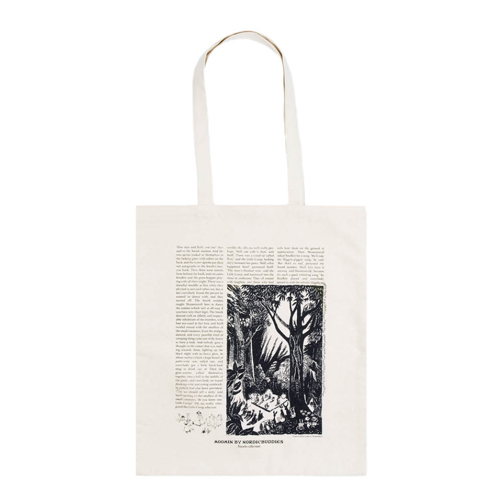 Nordicbuddies - Muumi Novels Kangaskassi Kometti 38,5x42 cm Luonnonvalkoinen