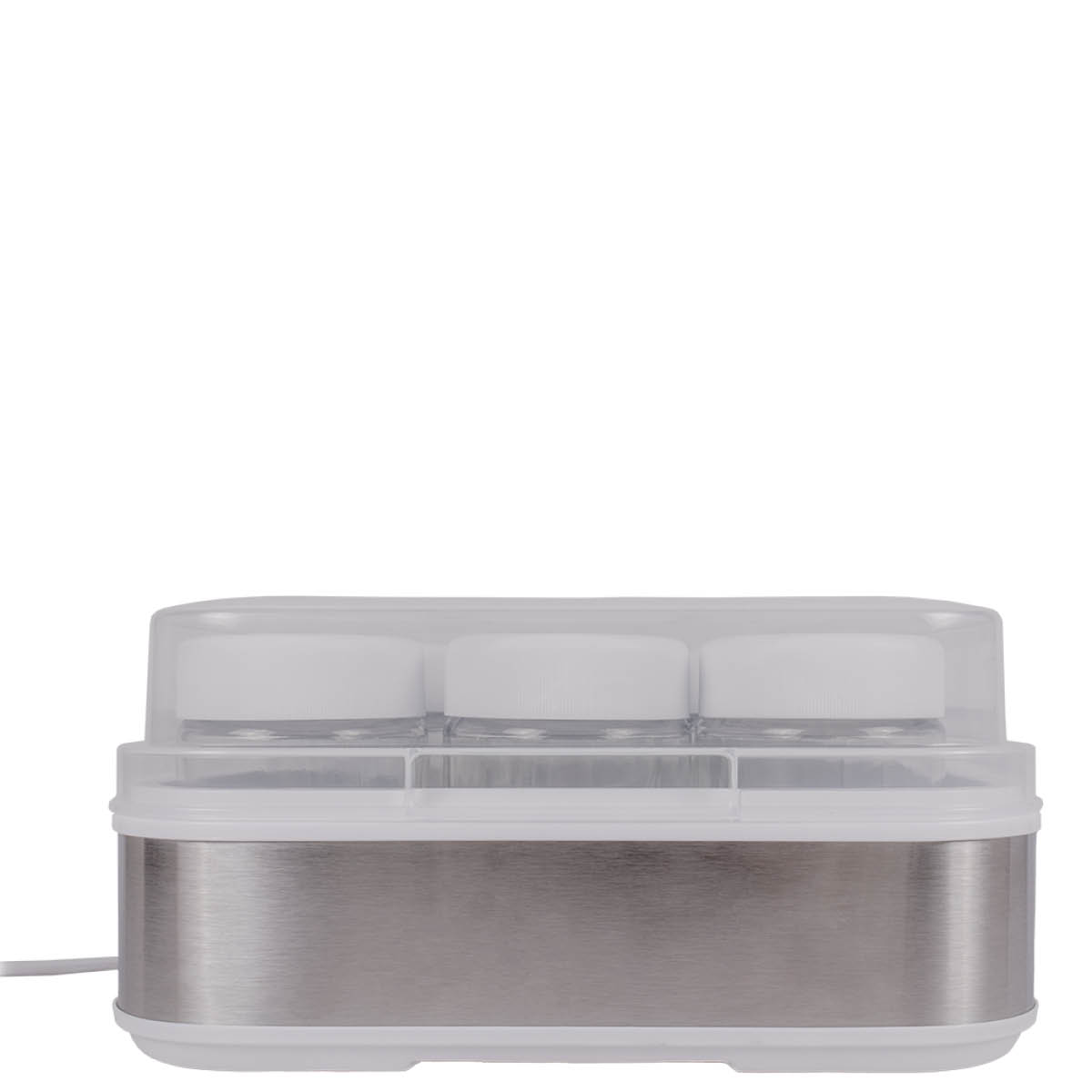 Steba Yoghurtmaskin JM2 2,5 L med glasbehållare 12-pack rostfritt stål/vit