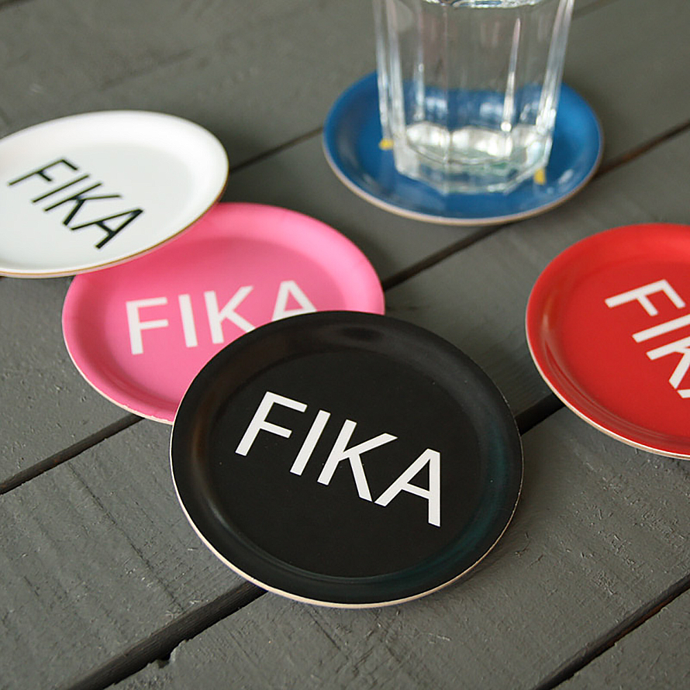 Citronelles Fika Glasunderlägg 10,5 cm Blå/Gul