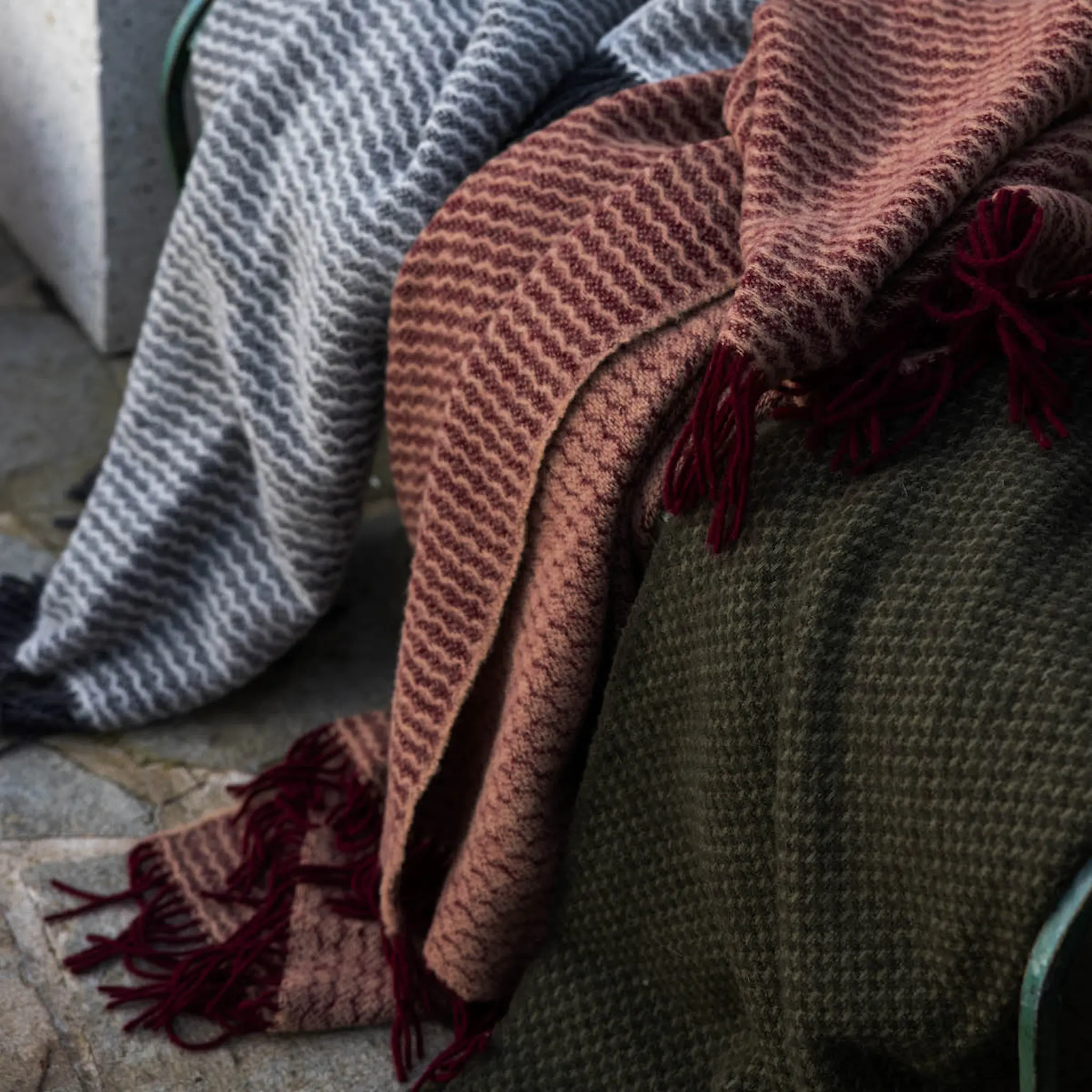 Sagaform Ulli ullpläd 170x130 cm grön