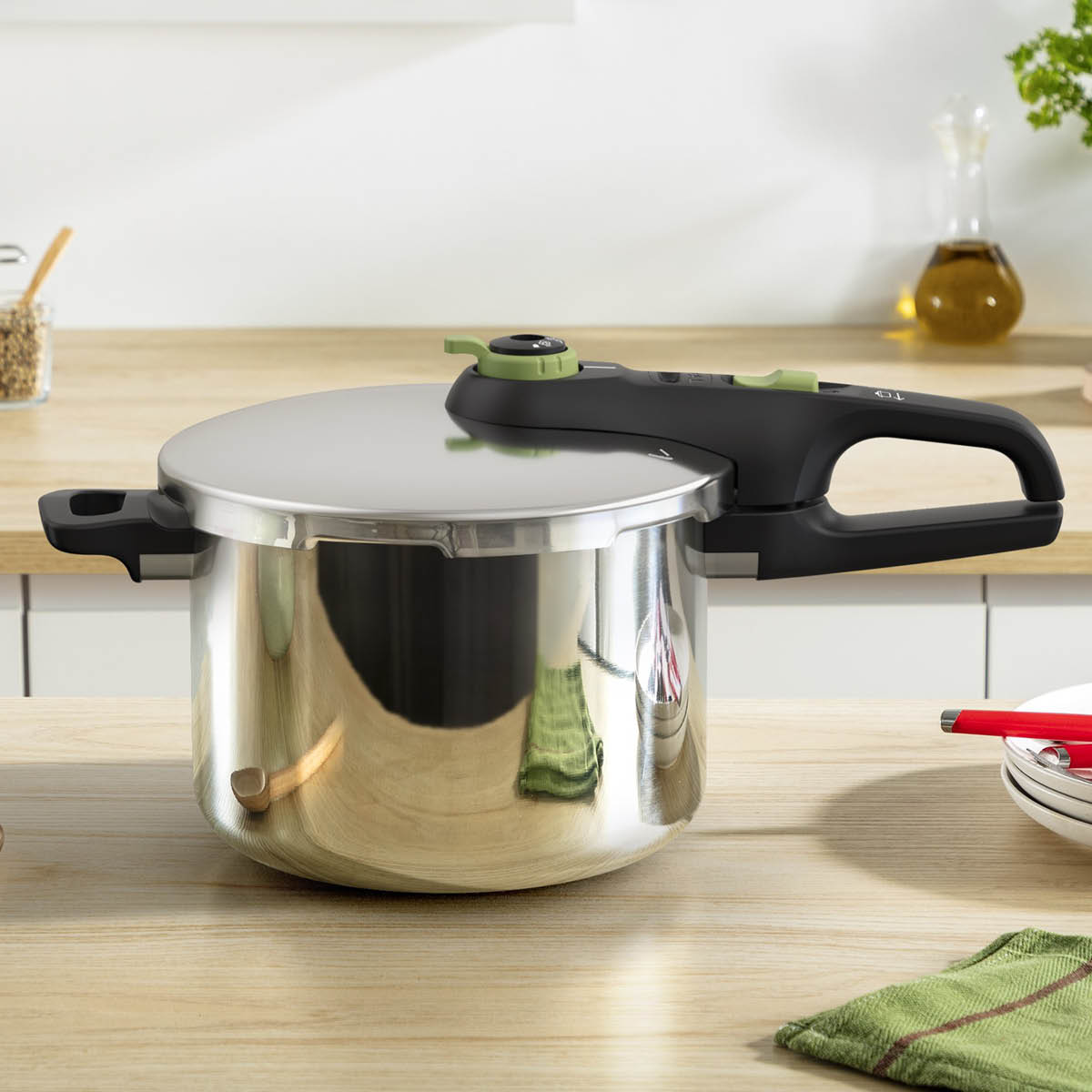 Tefal Secure Trendy tryckkokare med ångkorg 6 L rostfri
