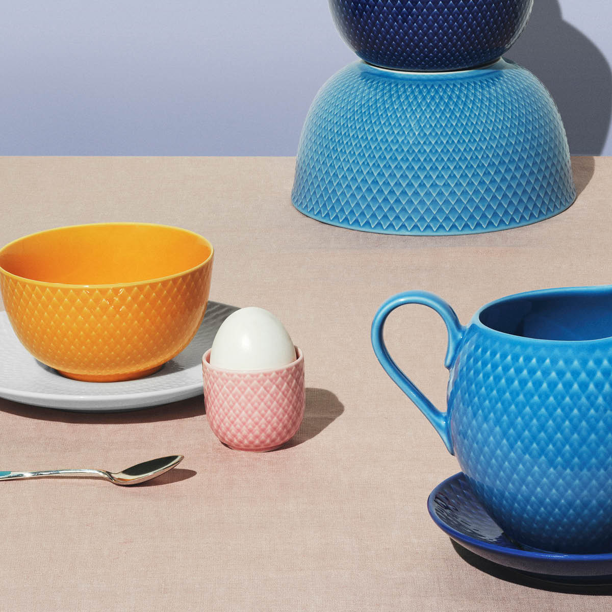 Lyngby Porcelæn Rhombe Color Munakuppi 5 cm Vaaleanpunainen