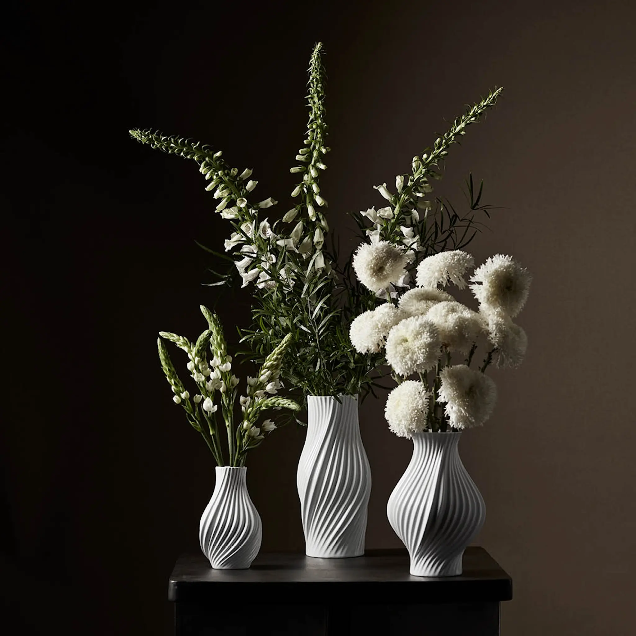 Lyngby Porcelæn Twist vas 18 cm vit