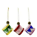 Drum juldekoration 3-pack blå grön