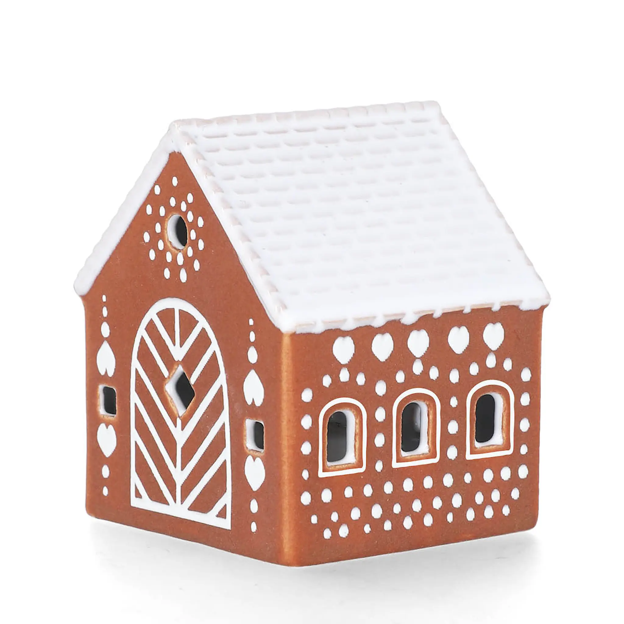 Kähler Pepparkakshus ljushus Lada LED 7,5 cm brun