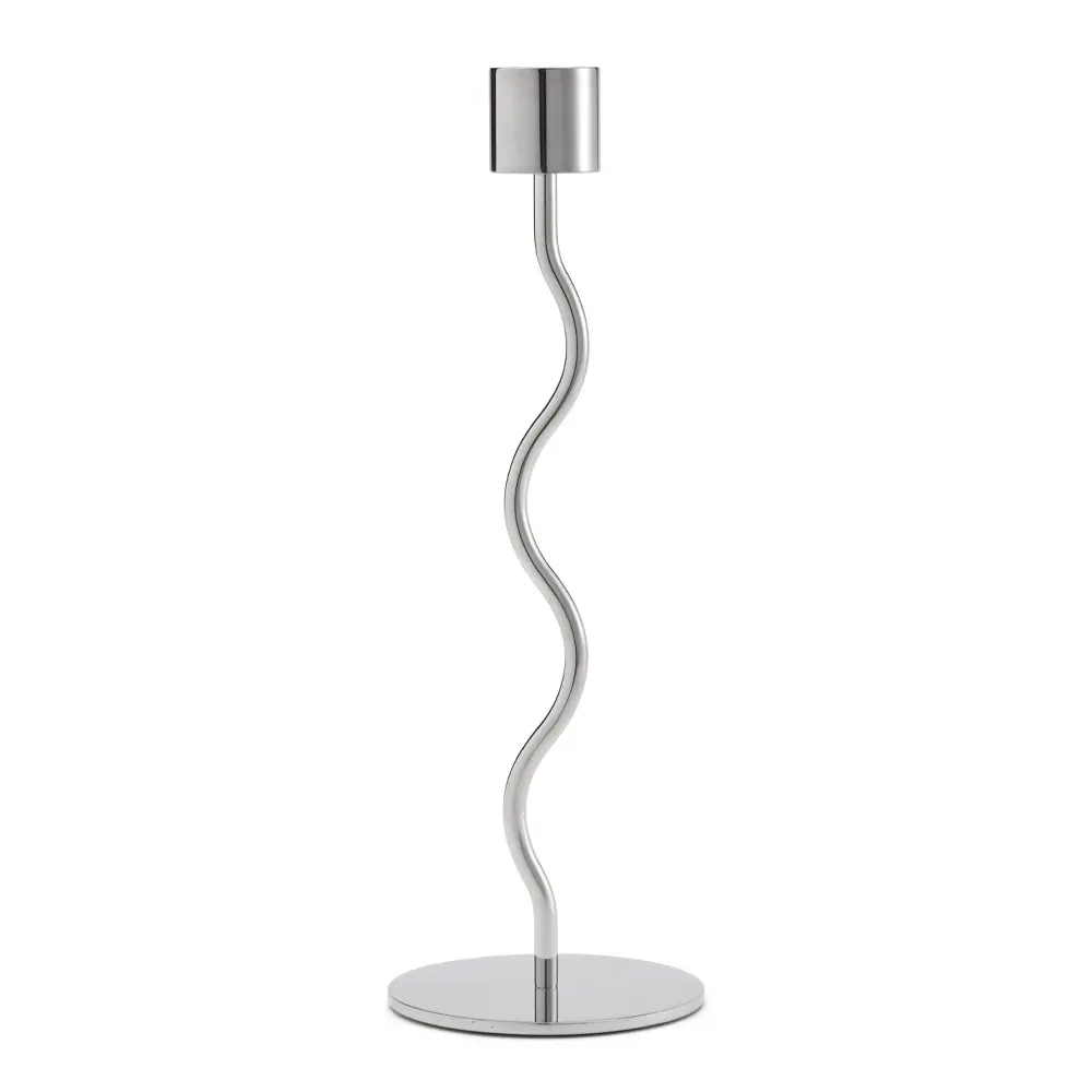 Curved Kynttilänjalka 23 cm Hopea