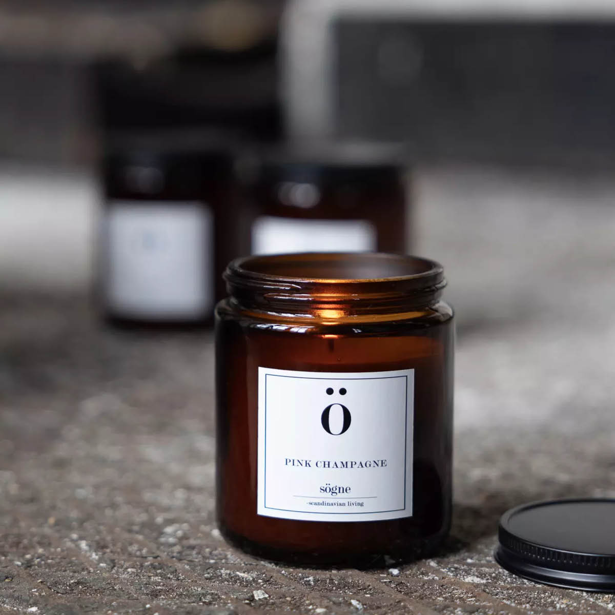 Sögne Home Doftljus pink champagne 7x9 cm brun