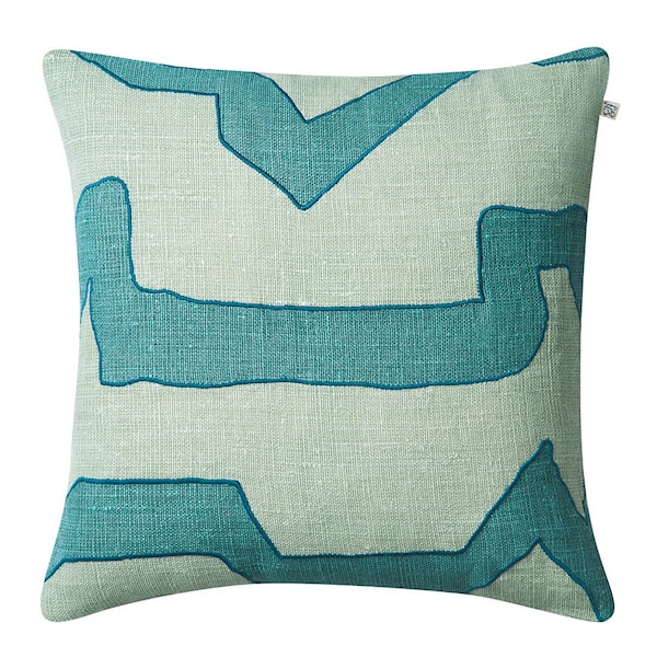 Sikkim kuddfodral linne 50x50 cm Heaven Blue/Aqua