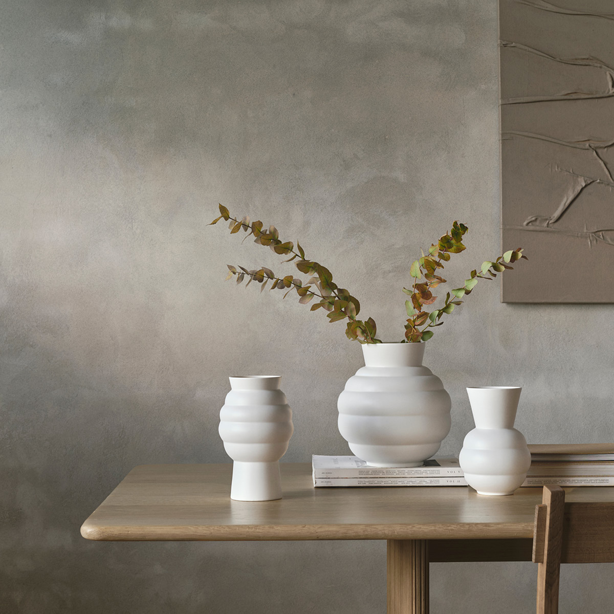 Knabstrup Keramik Tortus Archie No.1 vase 21 cm hvit