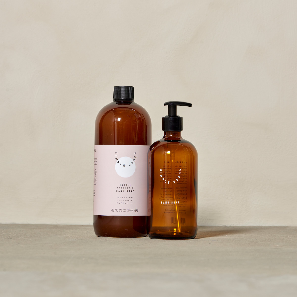 Simple Goods Geranium Påfyllning Handtvål 1000 ml Ljusrosa