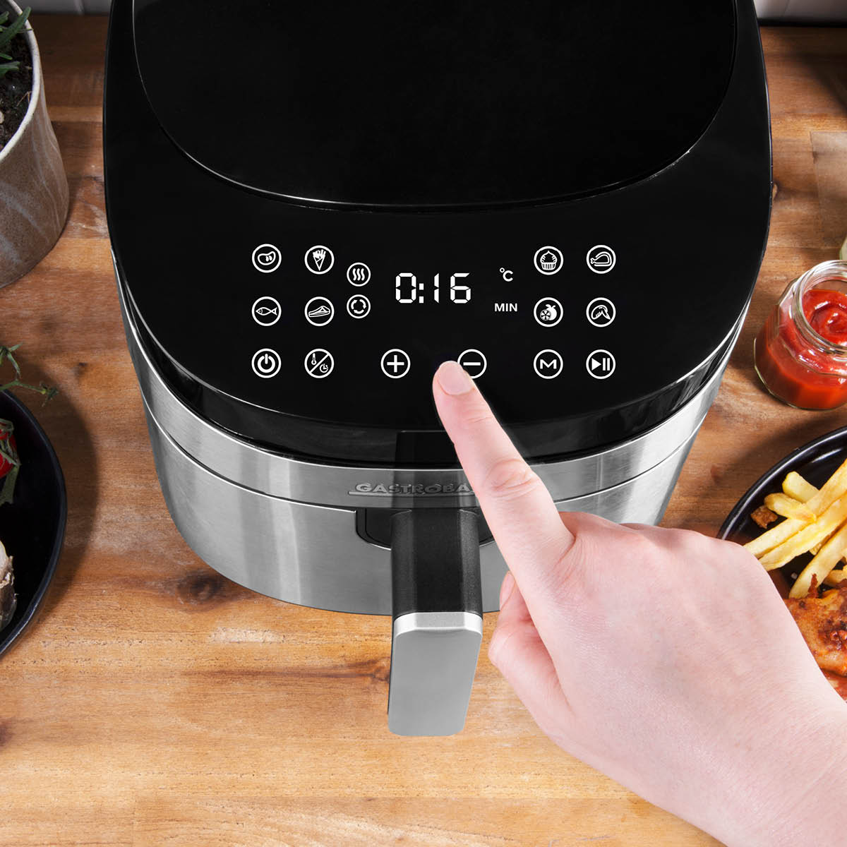 Gastroback Design Airfryer Air Pro XL 6,5 L stål/svart