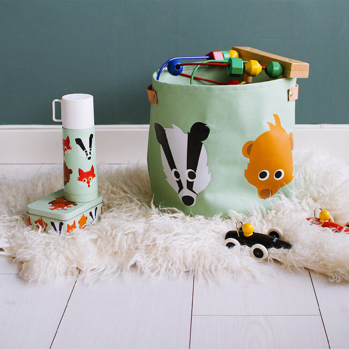 Blafre Skogsvänner matlåda / förvaringslåda plåt 10x14 cm grön