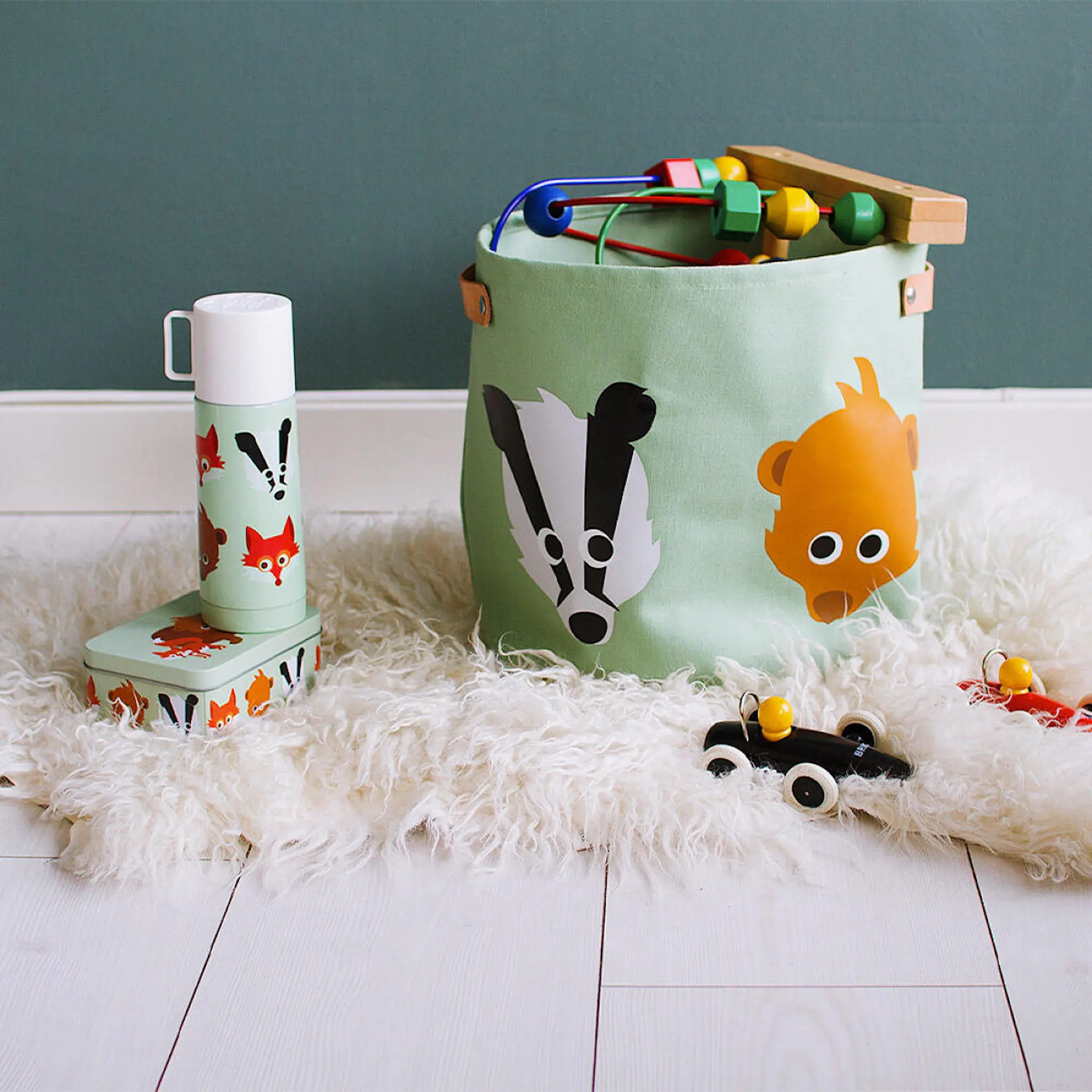 Blafre Skogsvänner matlåda / förvaringslåda plåt 10x14 cm grön