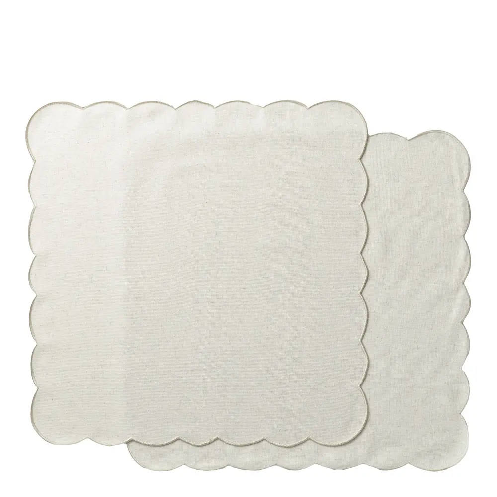 Scallopped Lautasliina 40x40 cm 2 kpl Beige
