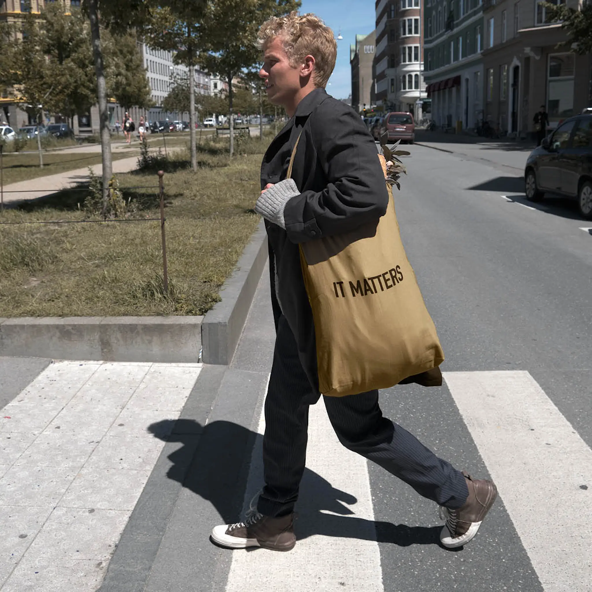 The Organic Company Återanvändbar shoppingkasse 50x35 cm khaki