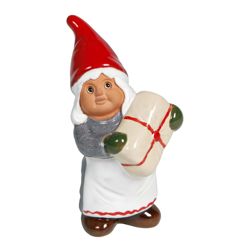 ROLF BERG KERAMIK Tomtegumma med Julpaket 15 cm