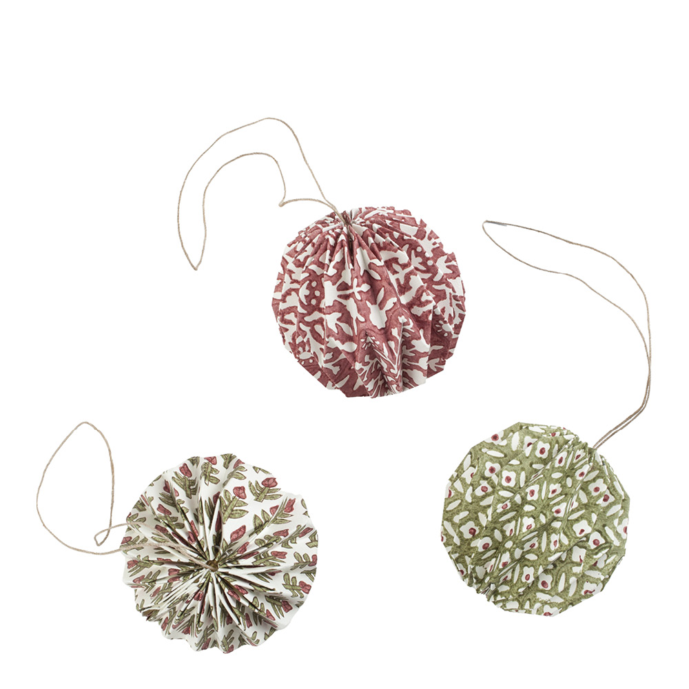 Chamois Julkulor med olika mönster set 3-pack röd/grön