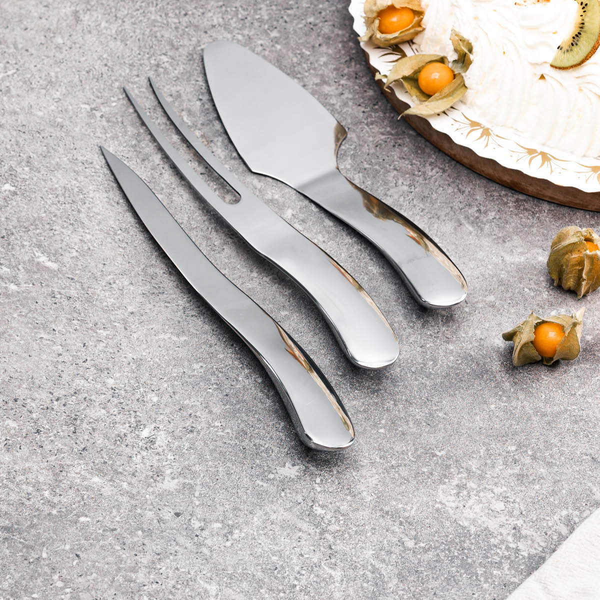 Haws Santo tårtset med tårtspade, kniv och gaffel stål