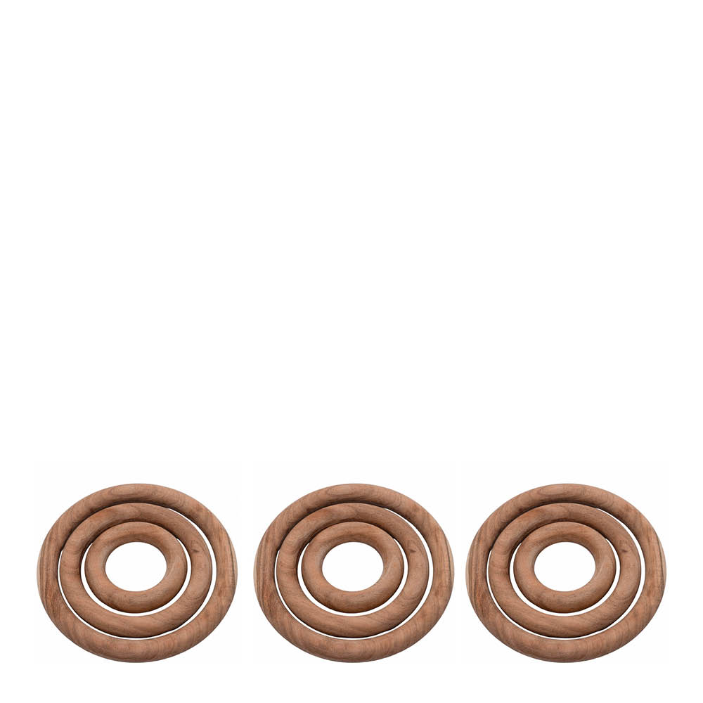 Sögne Home Fred grytunderlägg 20x20 cm 3-pack akaciaträ