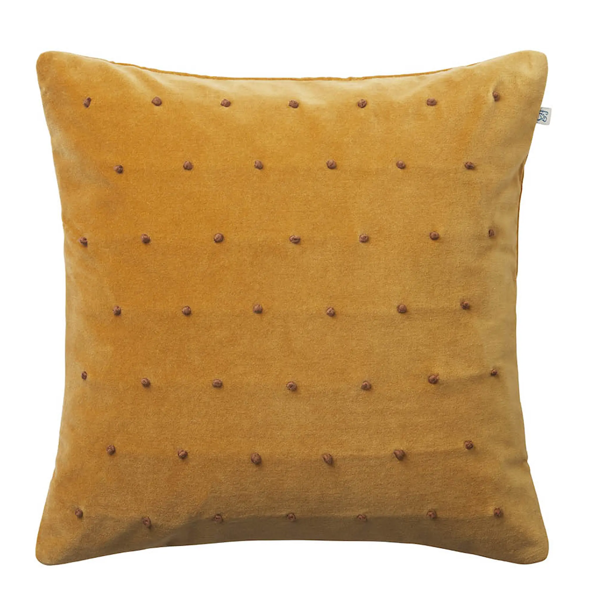 Chhatwal & Jonsson Roma putetrekk velur 50x50 cm Masala Yellow/Cognac