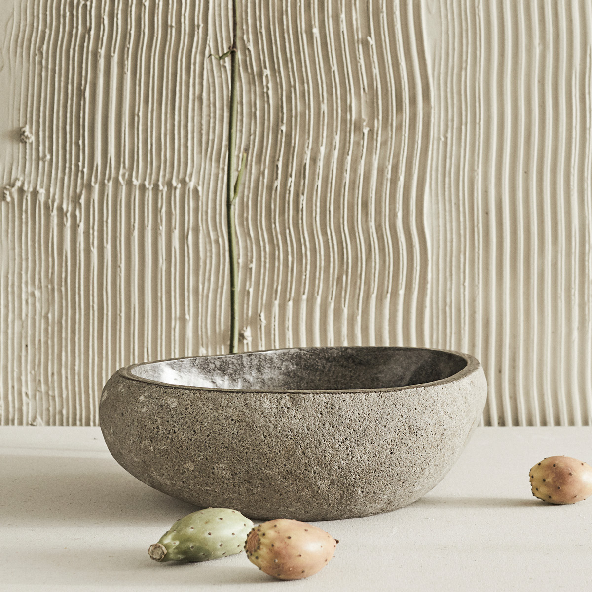 Muubs Valley skål 35 cm stein grå